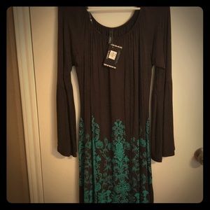 Country Turquoise & Brown Dress XL